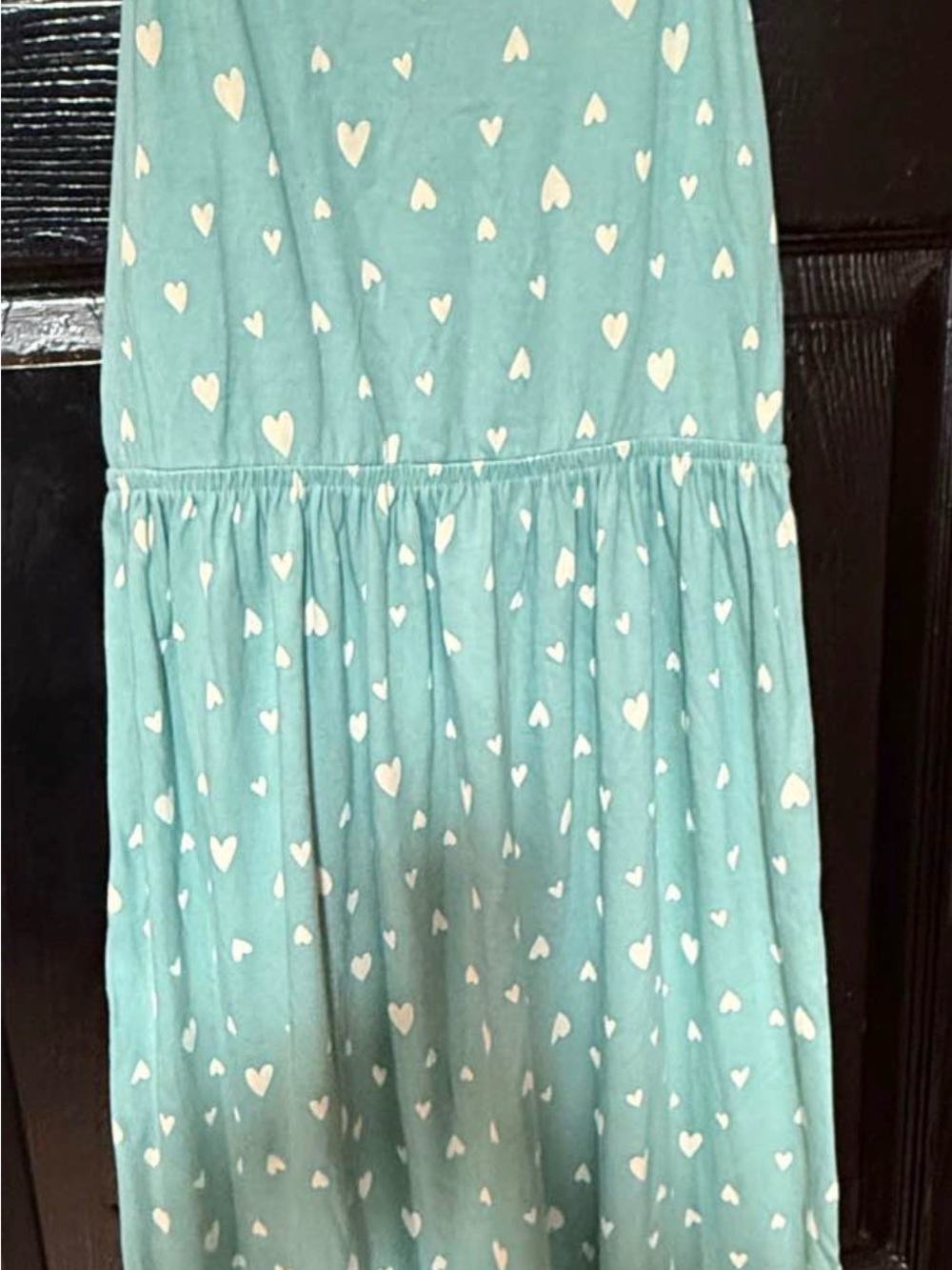 Girl’s Mint Green Heart Print Maxi Skirt